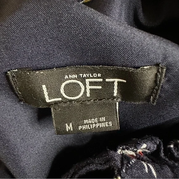 LOFT navy floral sleeveless romper jumpsuit spring summer cool breezy casual - Picture 10 of 12